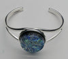 Fused Glass - Silver Plate Bangle Bracelet