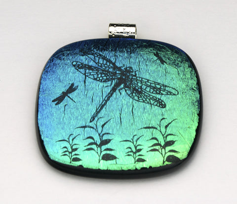 Fused Glass - Dragonfly Pendant SOLD