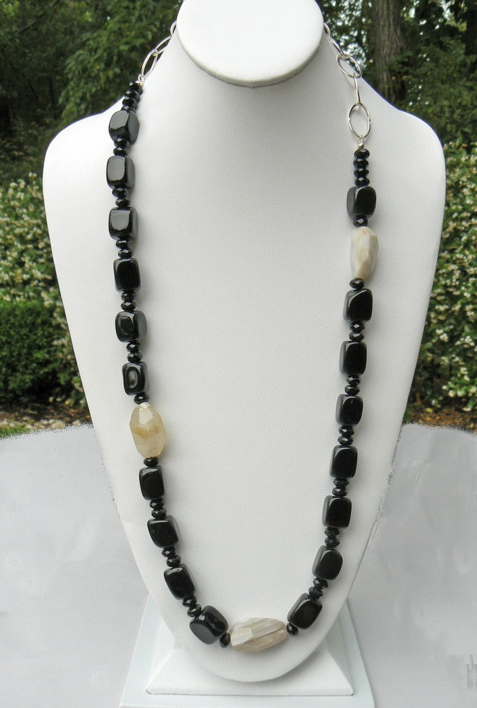 Agate and Onyx Necklace - SOLD