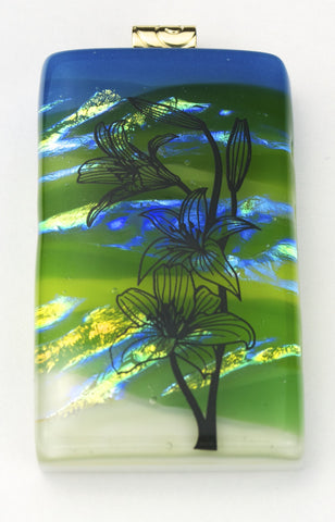 Fused Glass Pendants - Floral Bouquet