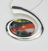 Fused Glass - Silver Plate Oval Pendant - SOLD