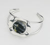 Fused Glass - Silver Plate Bangle Bracelet - SOLD