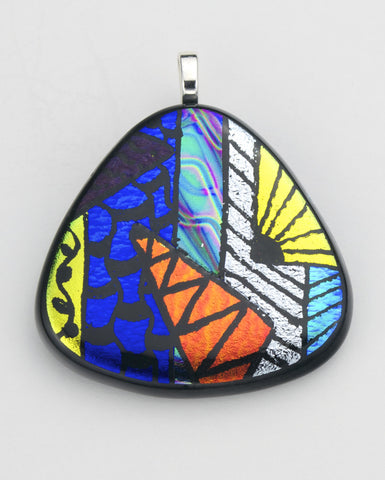 Fused Glass - Picasso Pendant