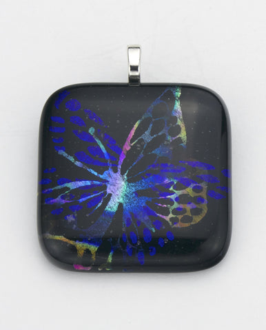 Fused Glass - Butterfly Shadow Pendant - SOLD