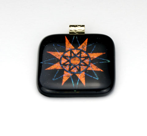 Fused Glass - Sunburst Shadow Pendant
