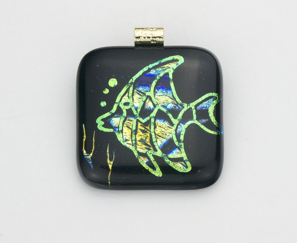 Fused Glass - Shadowed Fish Pendant