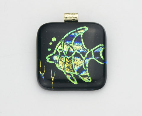 Fused Glass - Shadowed Fish Pendant