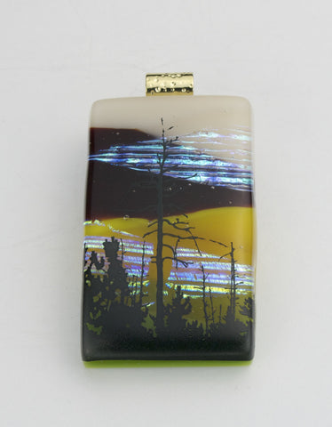 Fused Glass - Winter Tree at Dusk