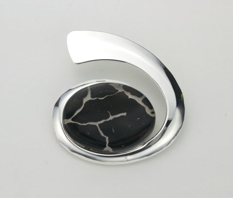 Fused Glass - Silver Plate Oval Pendant - SOLD