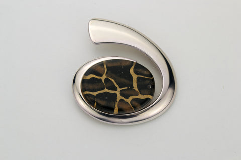 Fused Glass - Silver Plate Oval Pendant - SOLD