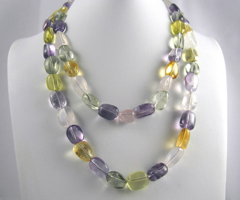 Multi-Color Quartz Double Strand Necklace